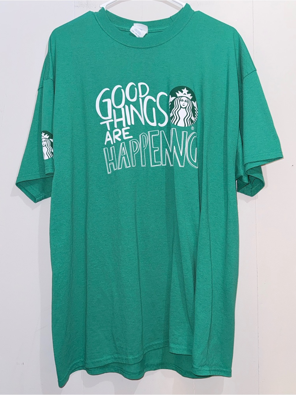Starbucks Employee Promo T-Shirt "Good Things Are Happening" Green 2XL Rare